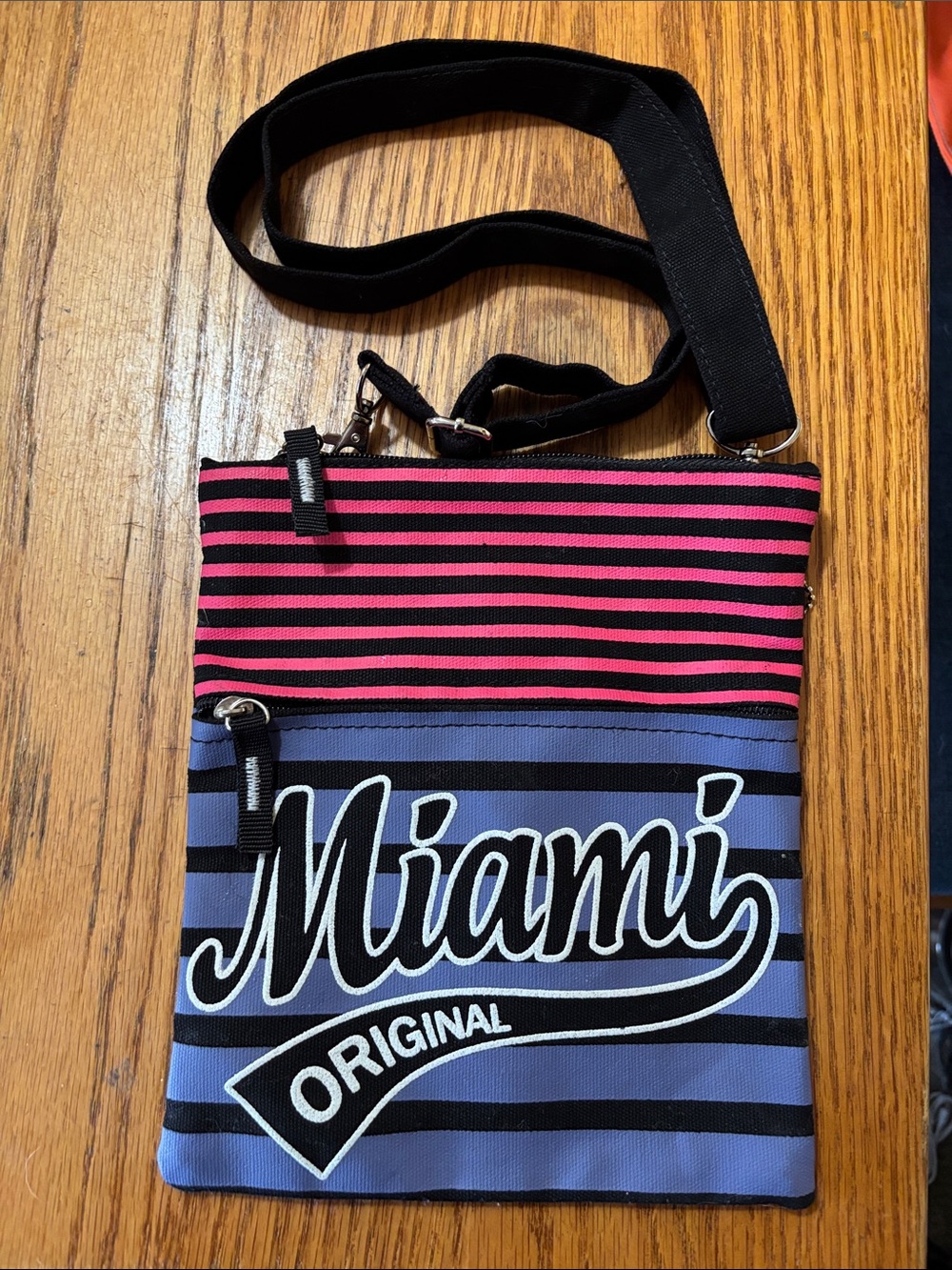 Robin Ruth Striped Crossbody Bag - Pink & Blue